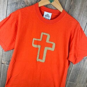 Old Church Basement Elevation Worship Maverick City Orange T-Shirt Small Cross